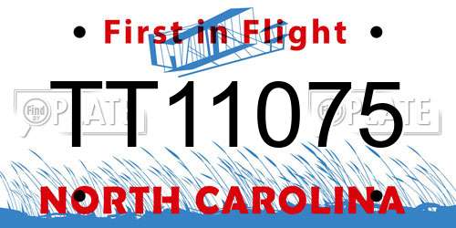 TT11075 North Carolina License Plate