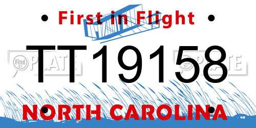 TT19158 North Carolina License Plate