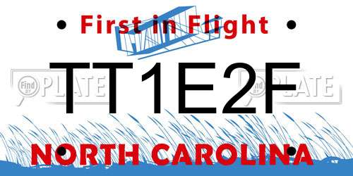 TT1E2F North Carolina License Plate