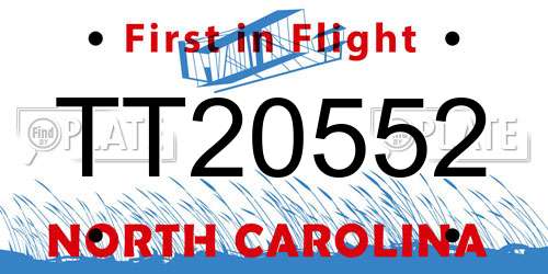 TT20552 North Carolina License Plate