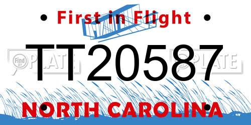 TT20587 North Carolina License Plate