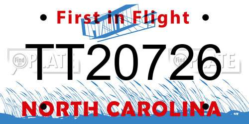 TT20726 North Carolina License Plate