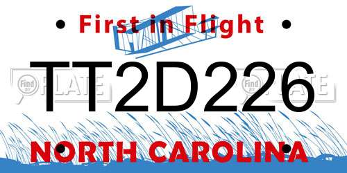 TT2D226 North Carolina License Plate