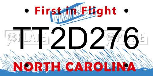 TT2D276 North Carolina License Plate