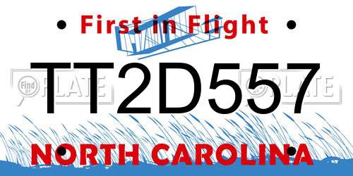 TT2D557 North Carolina License Plate
