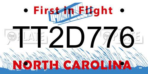 TT2D776 North Carolina License Plate