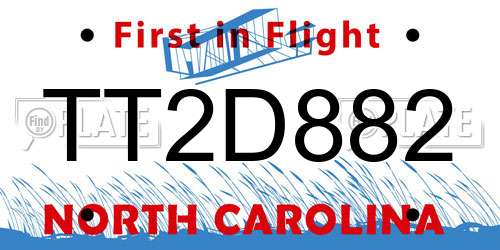 TT2D882 North Carolina License Plate