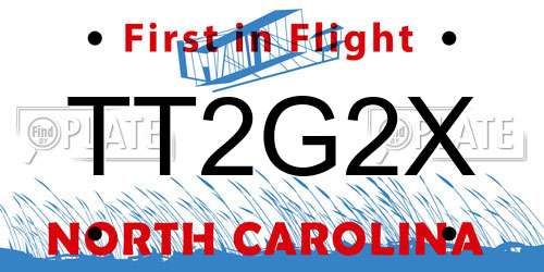 TT2G2X North Carolina License Plate