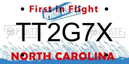 TT2G7X North Carolina License Plate