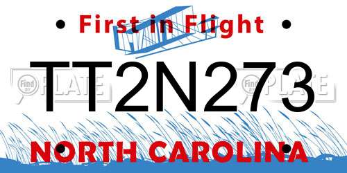 TT2N273 North Carolina License Plate