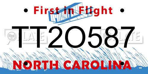 TT2O587 North Carolina License Plate