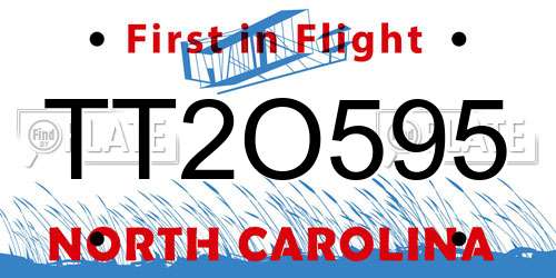 TT2O595 North Carolina License Plate