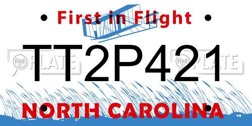 TT2P421 North Carolina License Plate