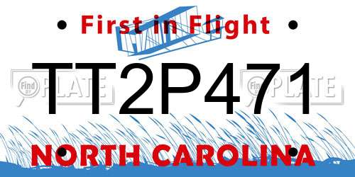 TT2P471 North Carolina License Plate