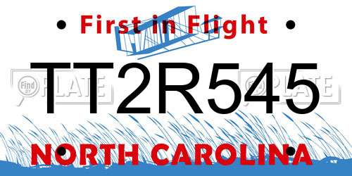 TT2R545 North Carolina License Plate