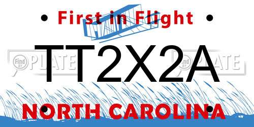 TT2X2A North Carolina License Plate