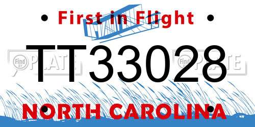 TT33028 North Carolina License Plate
