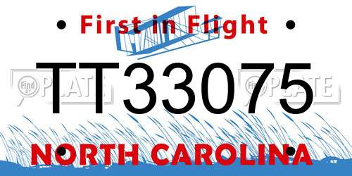 TT33075 North Carolina License Plate