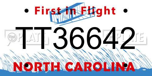 TT36642 North Carolina License Plate
