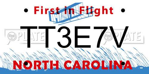 TT3E7V North Carolina License Plate