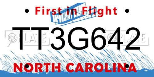 TT3G642 North Carolina License Plate