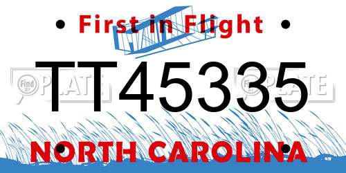 TT45335 North Carolina License Plate