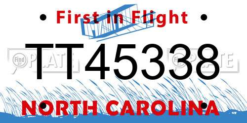 TT45338 North Carolina License Plate