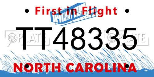 TT48335 North Carolina License Plate