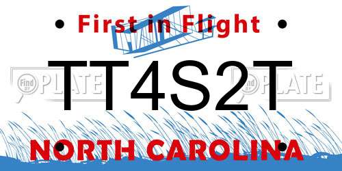 TT4S2T North Carolina License Plate