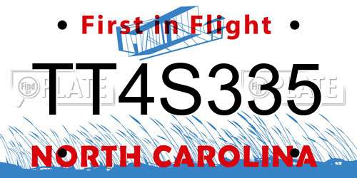 TT4S335 North Carolina License Plate