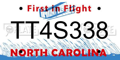 TT4S338 North Carolina License Plate