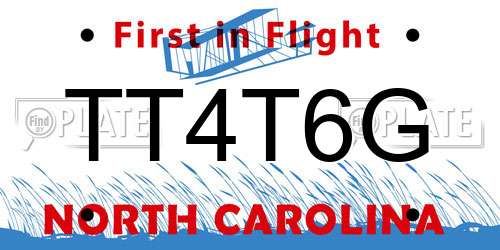 TT4T6G North Carolina License Plate