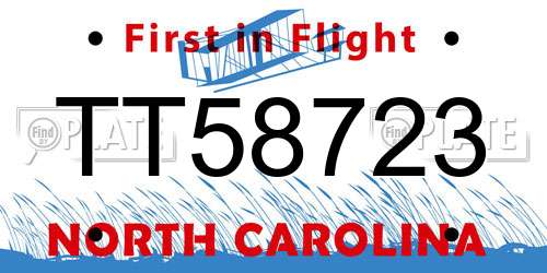 TT58723 North Carolina License Plate