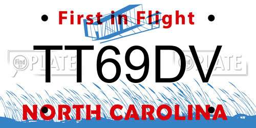 TT69DV North Carolina License Plate