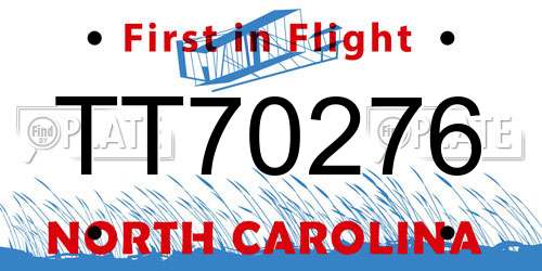 TT70276 North Carolina License Plate