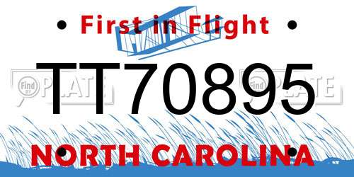 TT70895 North Carolina License Plate