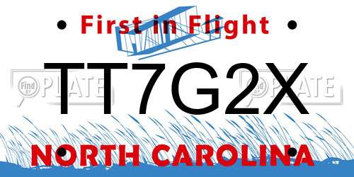 TT7G2X North Carolina License Plate