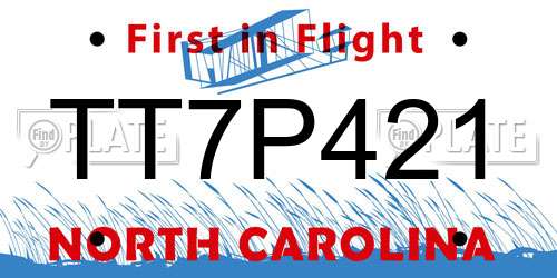 TT7P421 North Carolina License Plate