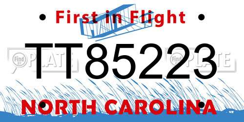 TT85223 North Carolina License Plate