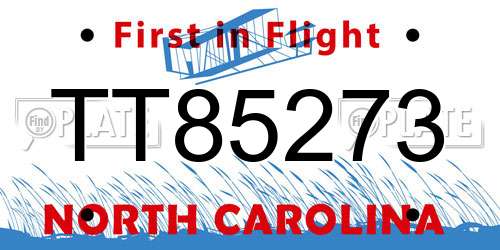 TT85273 North Carolina License Plate