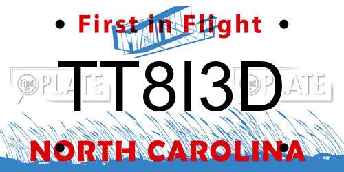 TT8I3D North Carolina License Plate