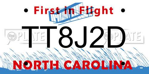 TT8J2D North Carolina License Plate