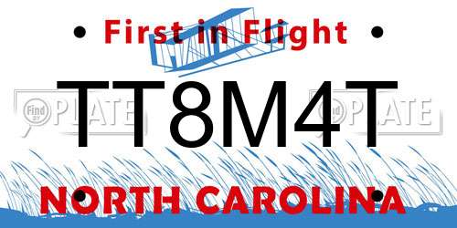 TT8M4T North Carolina License Plate