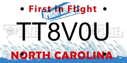 TT8V0U North Carolina License Plate