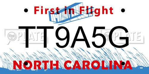 TT9A5G North Carolina License Plate