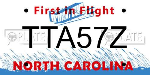 TTA57Z North Carolina License Plate