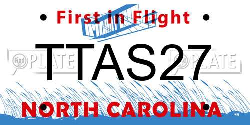 TTAS27 North Carolina License Plate