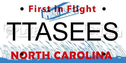 TTASEES North Carolina License Plate