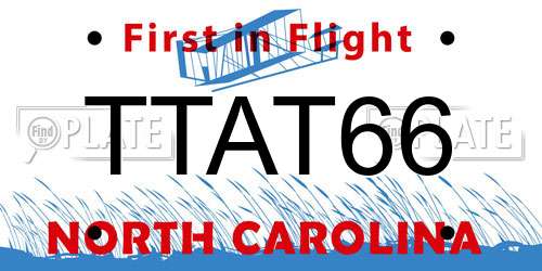 TTAT66 North Carolina License Plate
