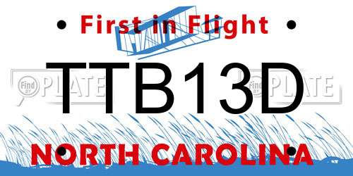 TTB13D North Carolina License Plate